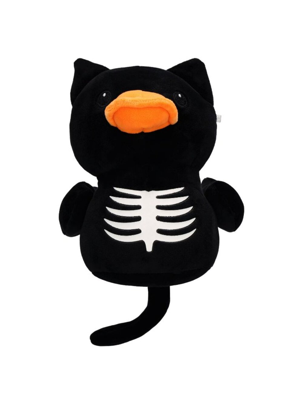 Way To Celebrate Glow In The Dark Skeleton Cat Duck 7" Plush Quackerz Halloween